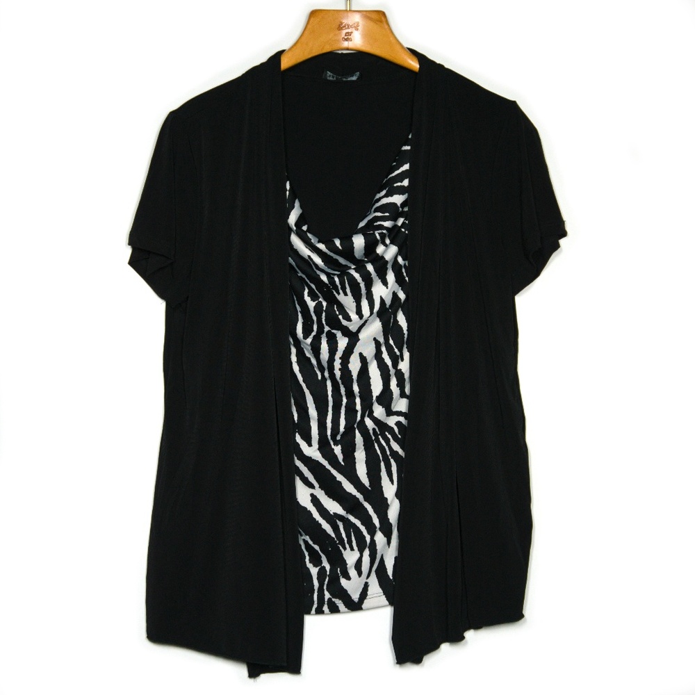 Plus size mock cardigan with draped neckline NWOT